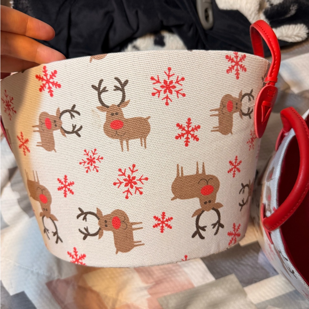 Reindeer and Snowflake Kids Storage Basket